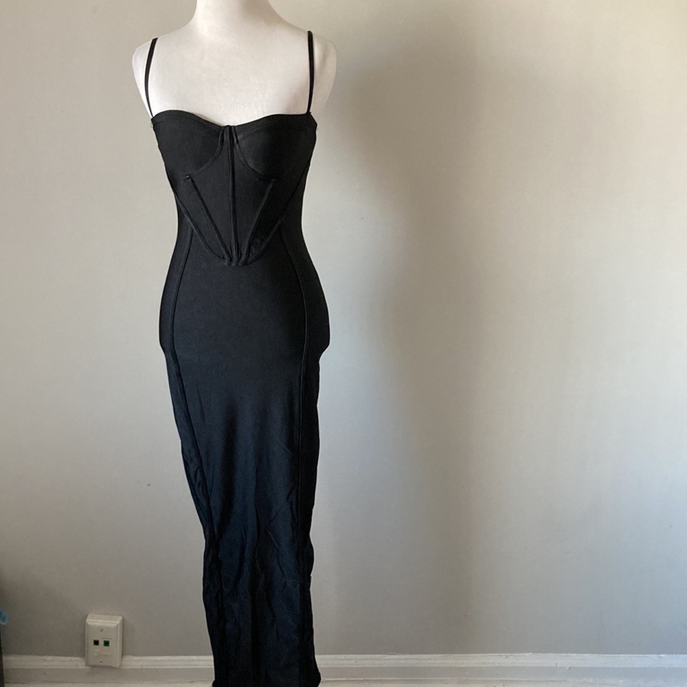Black Corset Dress Just in @The King Kouture Boutique Midi Length Med - Picture 6 of 8